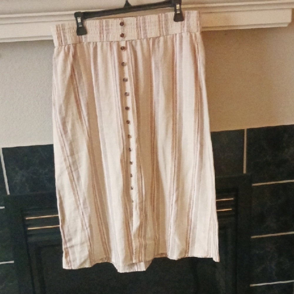Sonoma Striped Linen Skirt